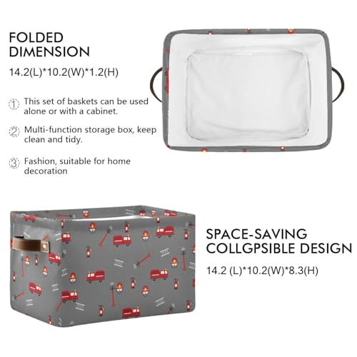 XUWU Storage Basket Bin Firefighter Equipment and Tools Organizer Basket Collapsible Shelf Basket Cube with handle for Nursery Bedroom Bathroom - Image 3