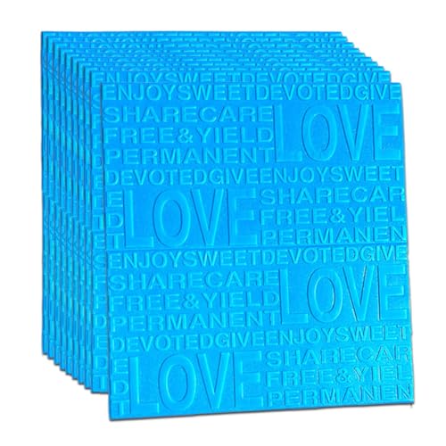 TLISMI 10 Pcs PE Foam 3D English Letter Embossed Wallpaper Self Adhesive Love Style Textured Wall Panels Peel &Stick Waterproof Antifouling Wall Sticker for Home Decor (70cmX60cm, Approx 44.8SqFt) - Image 1
