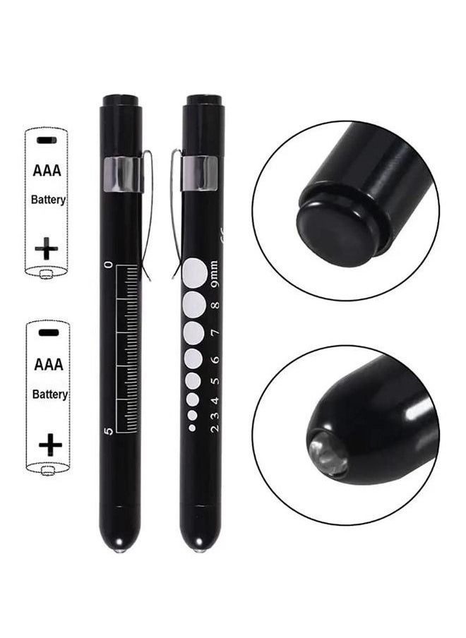 Generic 2-Piece Diagnostic Medical Pen Light, Mini Reusable LED Pen Light, Pen Flashlight, Doctor Nurse Emergency Pen Light, Black and Silver  - Image 3