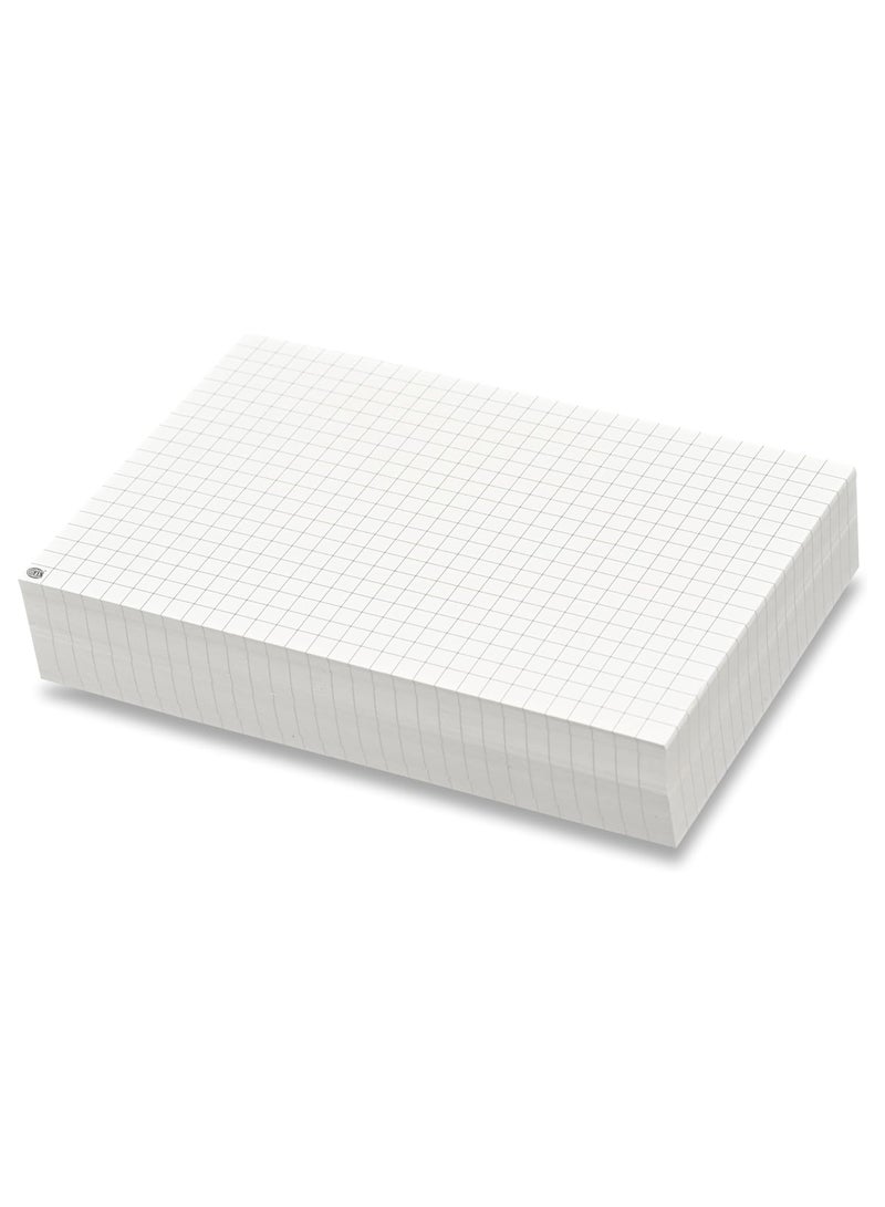 FIS® Ruled Record Cards or Index Cards, Size:6"x4" Inches (152x102mm), Two Sides 5mm Square Lines Ruling, 100 Sheets Per Packet, Packet of 3 Pieces, White Color-FSIC64SQ-3 - Image 2