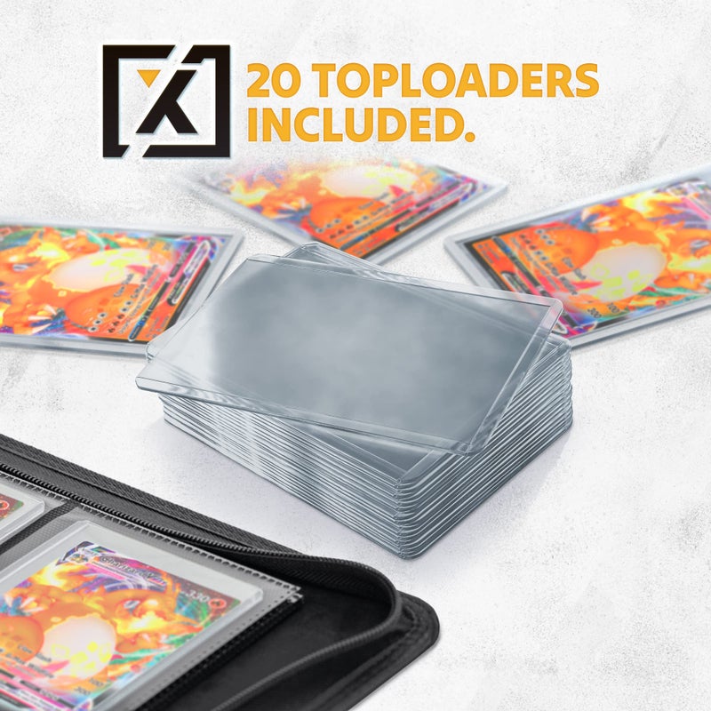 HOMEXPRO X PRO Toploader Binder | Holds 252 Toploaders | 20 Toploaders INCLUDED | 9-Pocket | Ringless Double-Sided Pockets for TCG, Sports | Premium Top Loader Storage - Image 3