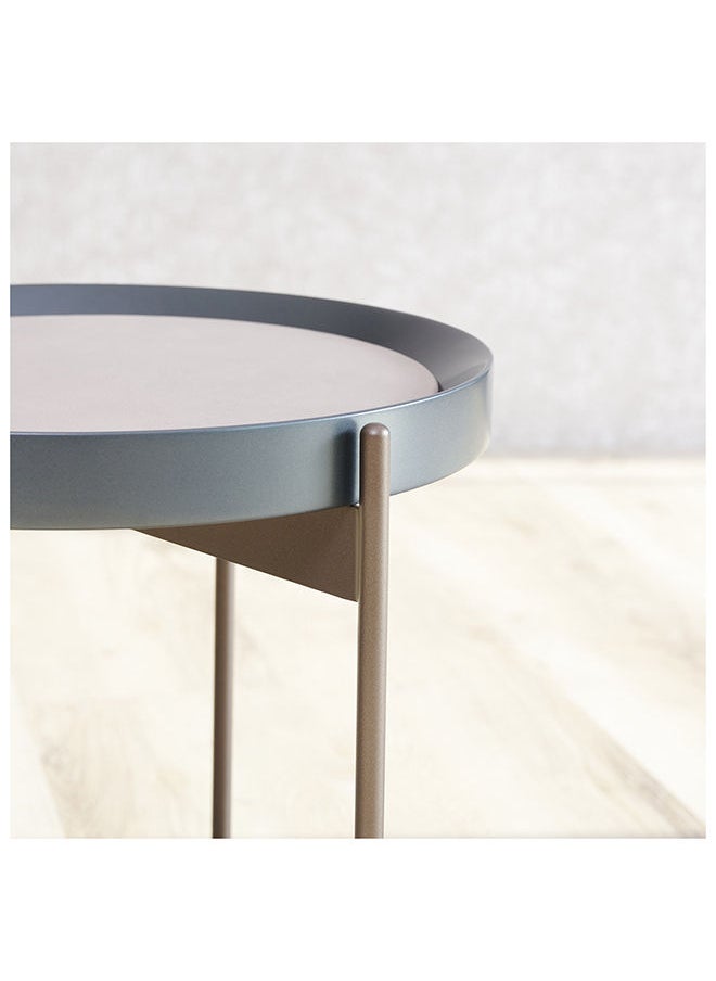 AL HUZAIFA FURNITURE - Cordova, Round Table, Full Grain Leather, Stainless Steel - Image 1