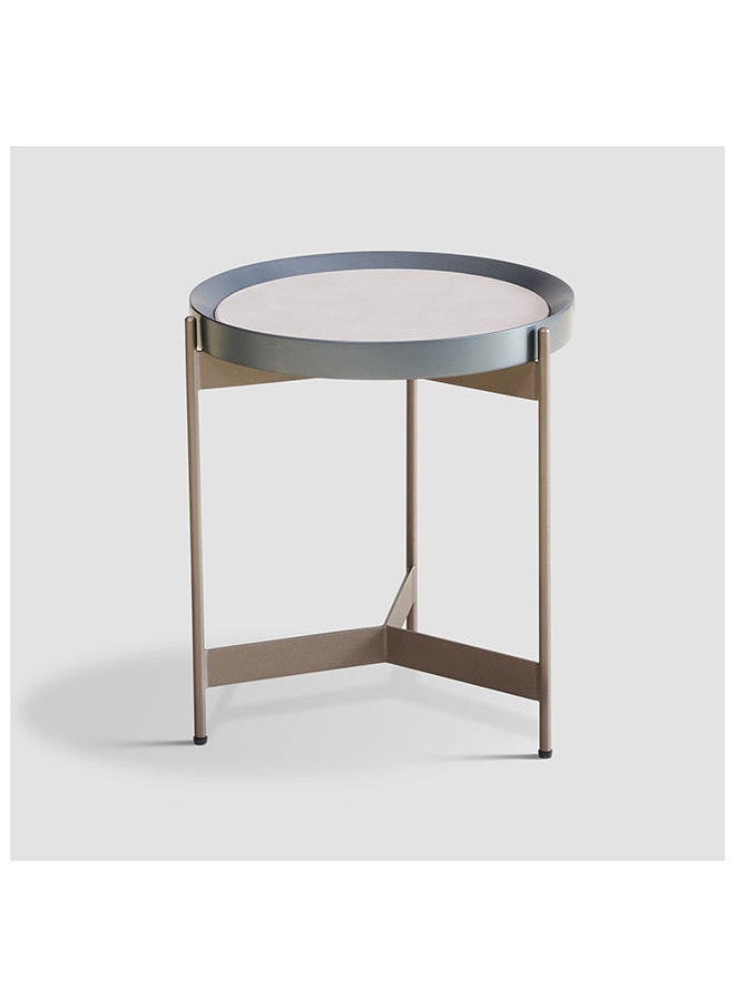 AL HUZAIFA FURNITURE - Cordova, Round Table, Full Grain Leather, Stainless Steel - Image 1