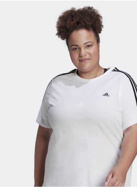 Essentials Slim 3-Stripes T-Shirt (Plus Size)