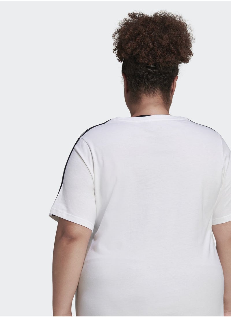 Adidas - Essentials Slim 3-Stripes T-Shirt (Plus Size) - Image 1