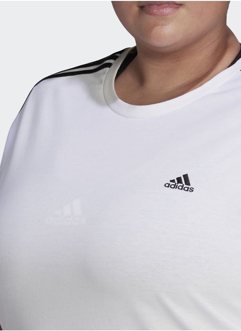 Adidas - Essentials Slim 3-Stripes T-Shirt (Plus Size) - Image 1