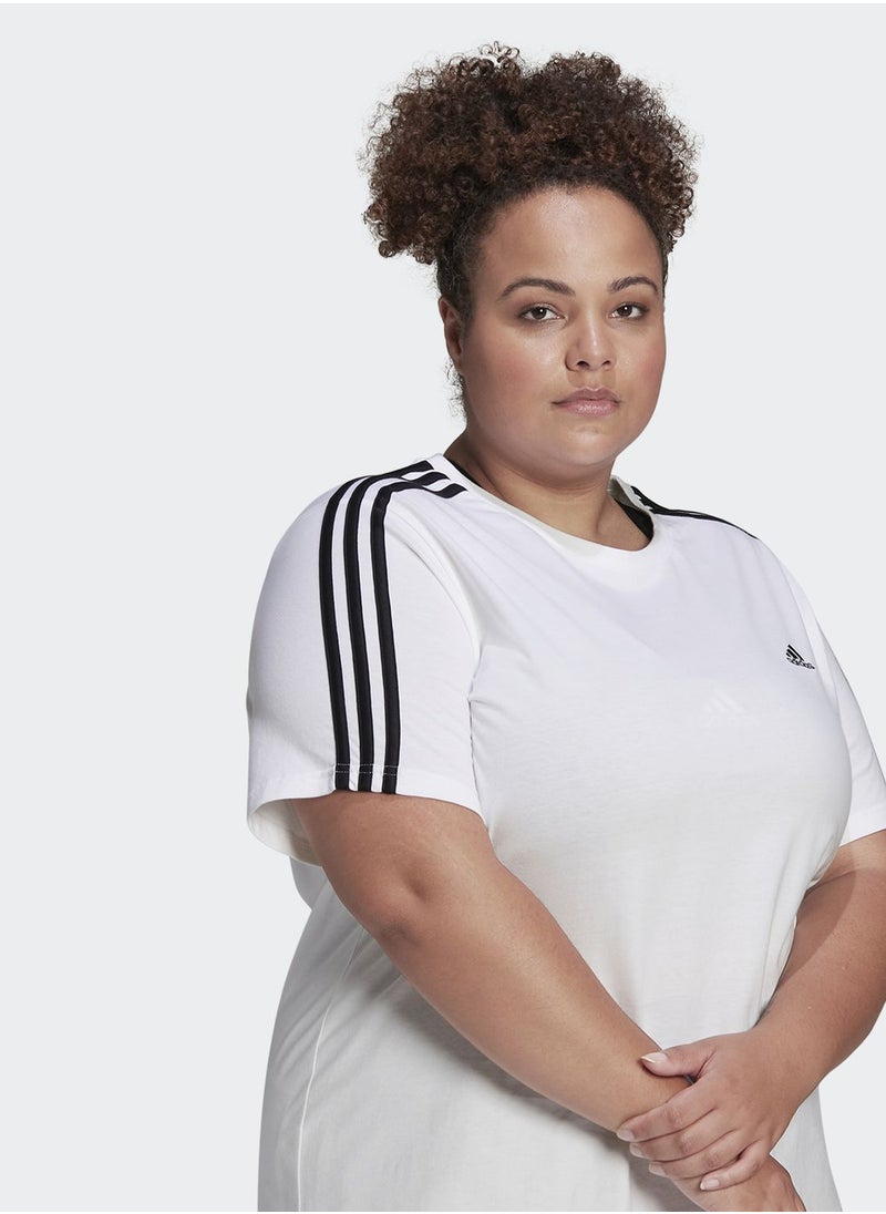 Adidas - Essentials Slim 3-Stripes T-Shirt (Plus Size) - Image 1