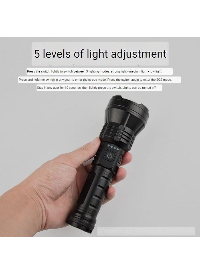 ULTREOS ULTREOS XHP70 led Torch flashlights Aluminum Press Switch Torch Light led flashlights 26650battery Telescopic Zoom Rechargeable Torch  - Image 2