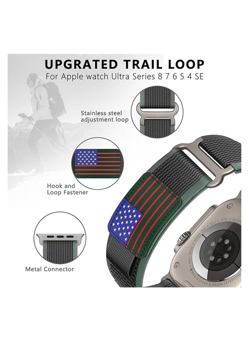 Generic - Modified Trail loop Nylon Strap for Apple Watch Ultra 1/2 49mm 46mm 45mm 44mm 42mm, Breathable   Nylon Strap with Buckle adhesive closing Compatible with iwatch Series 10 9 8 7 6 5 4 3 2 1 SE - Image 1
