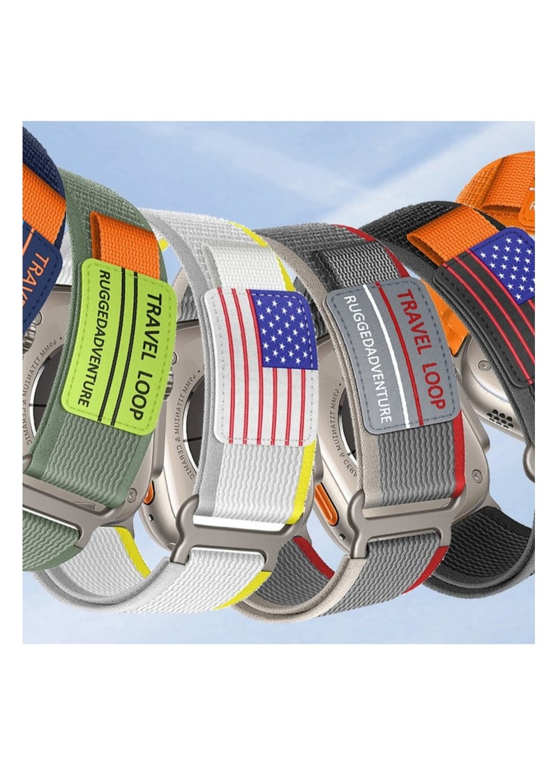 Generic - Modified Trail loop Nylon Strap for Apple Watch Ultra 1/2 49mm 46mm 45mm 44mm 42mm, Breathable   Nylon Strap with Buckle adhesive closing Compatible with iwatch Series 10 9 8 7 6 5 4 3 2 1 SE - Image 1