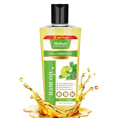 Multani Naturals Hair Oil Amla & Bhringraj (270ml) | Strengthens Hair | Supports Scalp Health | Controls Frizz | For Men & Women - Image 1