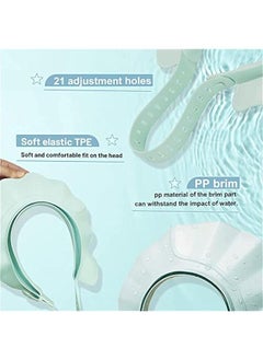 MOXO Baby Shower Cap Adjustable Baby Hair Washing Guard Shampoo Hat Bath Shield Visor Hat Eyes and Ears Head Protection Waterproof Soft Silic Shower Cap for Kids Toddler (Blue)  - Image 2