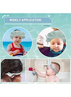 MOXO Baby Shower Cap Adjustable Baby Hair Washing Guard Shampoo Hat Bath Shield Visor Hat Eyes and Ears Head Protection Waterproof Soft Silic Shower Cap for Kids Toddler (Blue)  - Image 3