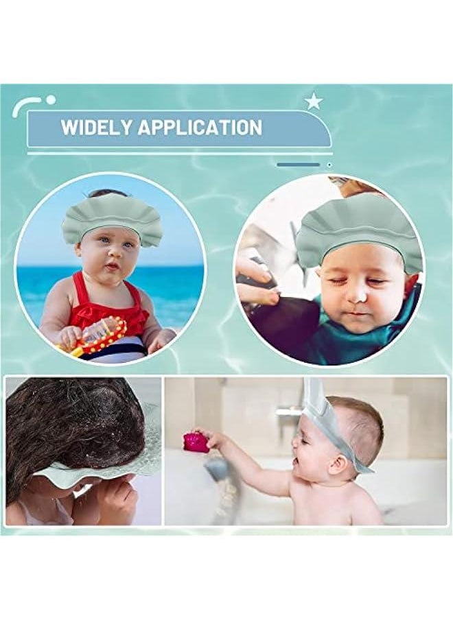 MOXO Baby Shower Cap Adjustable Baby Hair Washing Guard Shampoo Hat Bath Shield Visor Hat Eyes and Ears Head Protection Waterproof Soft Silic Shower Cap for Kids Toddler (Blue)  - Image 3