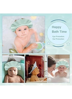 MOXO Baby Shower Cap Adjustable Baby Hair Washing Guard Shampoo Hat Bath Shield Visor Hat Eyes and Ears Head Protection Waterproof Soft Silic Shower Cap for Kids Toddler (Blue)  - Image 5