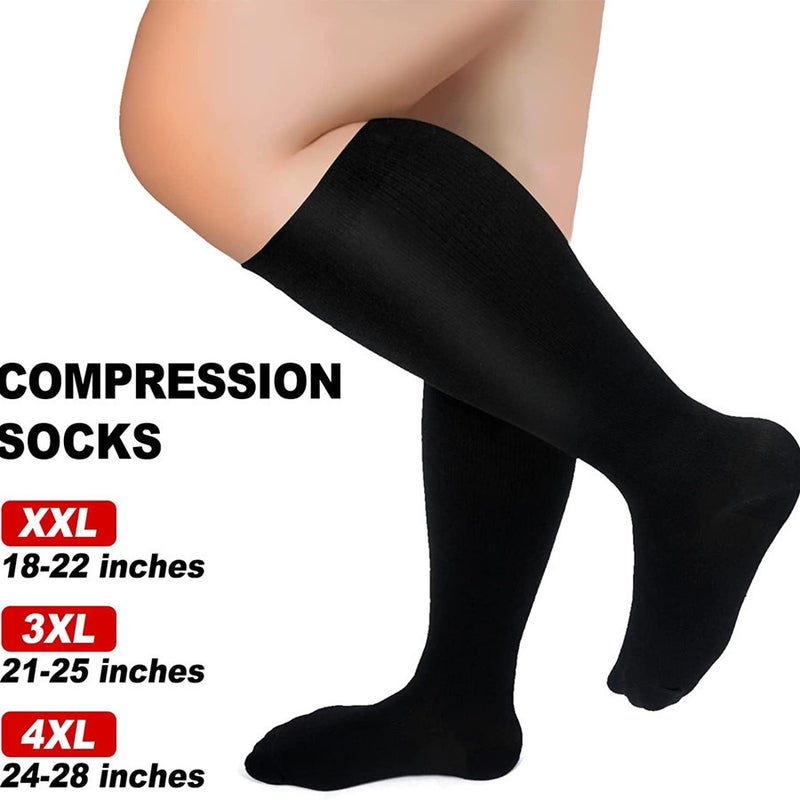 Plus Size Plus Size Compression Socks High Elastic Fat Socks Sports Fitness Printed Compression Socks Fat Socks - Image 3