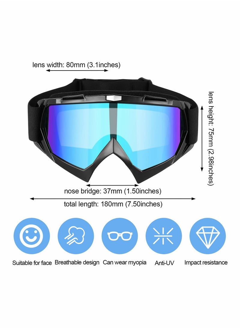 SYOSI - 3Pcs Motorcycle Goggles Dirt Bike Goggles Motocross Goggles Windproof ATV Goggles Offroad Riding Dustproof Racing Scratch Resistant Ski Protective Safety Glasses Anti UV Dustproof Anti Fog - Image 1