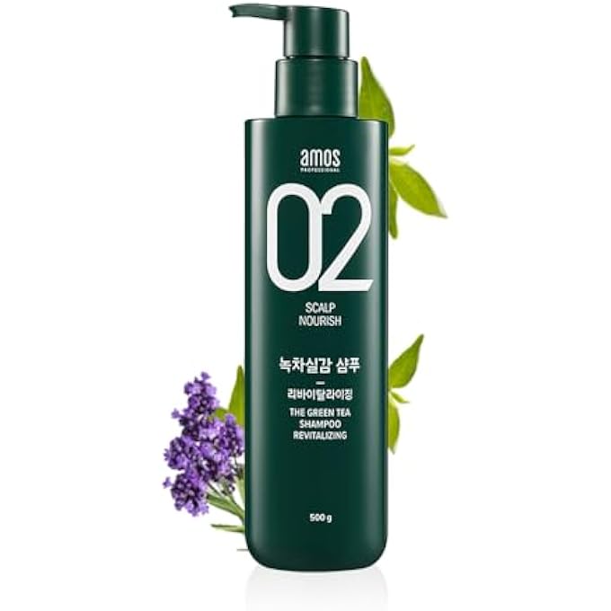 amos PROFESSIONAL THE GREEN TEA SHAMPOO REFRESH [FOR OILY SCALP] 17.6OZ (500G) | ANTI-HAIR LOSS KOREAN HAIR GROWTH SHAMPOO FOR CLEANSE EXCESS SEBUM - Image 1