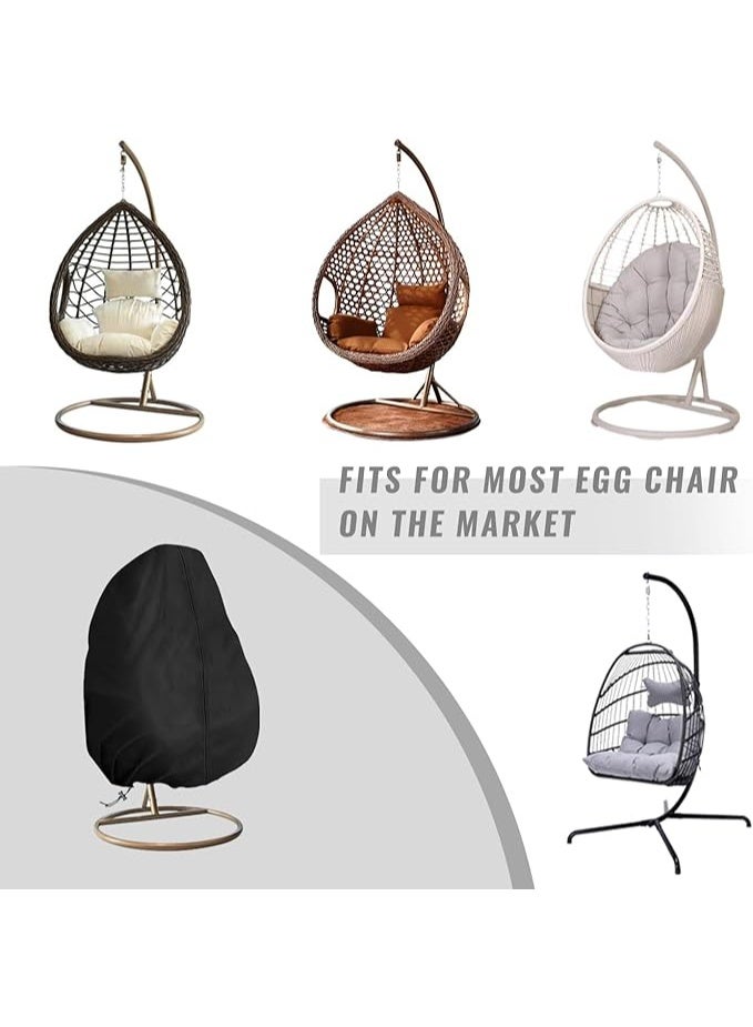 Egg Chair Cover Single - 75x45 Inch Patio Hanging Egg Chair Cover 420D Oxford Durable Waterproof Outdoor Chair Cover for Porch Wicker Egg Swing with Zipper - Image 4