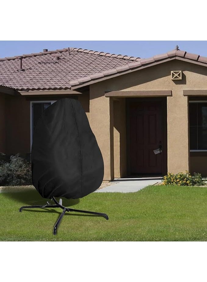 Egg Chair Cover Single - 75x45 Inch Patio Hanging Egg Chair Cover 420D Oxford Durable Waterproof Outdoor Chair Cover for Porch Wicker Egg Swing with Zipper - Image 2
