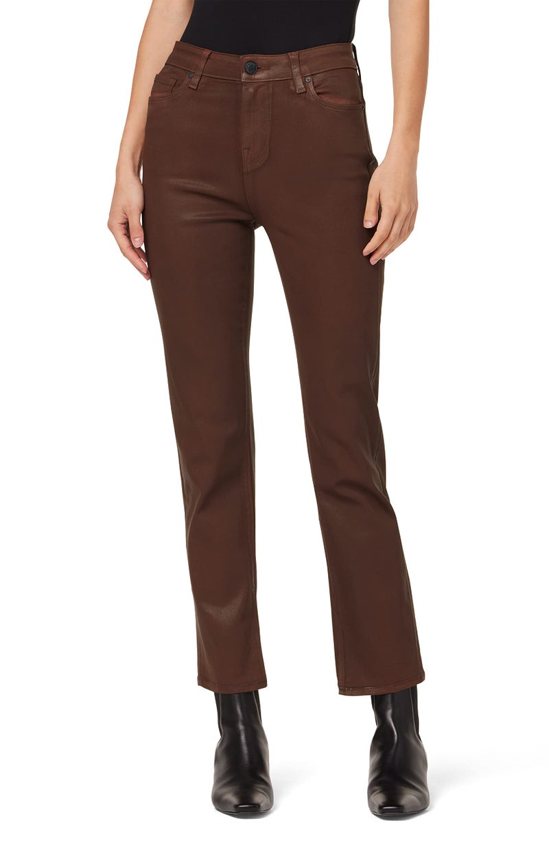Hudson Jeans Women's Nico Mid Rise, Straight, Ankle Jean, Coated Tortoise SH, 34 - Image 1