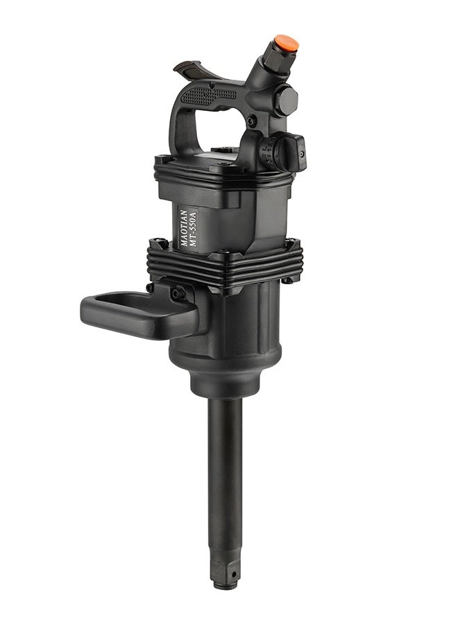 LAWAZIM Black 550A Pneumatic Impact Wrench - 1inch Square Drive Cordless Industrial Air Impact Gun with High Reverse Torque, Extended Anvil, and 2 Handles - Ideal for Heavy-Duty Repairs & Maintenance - Image 3