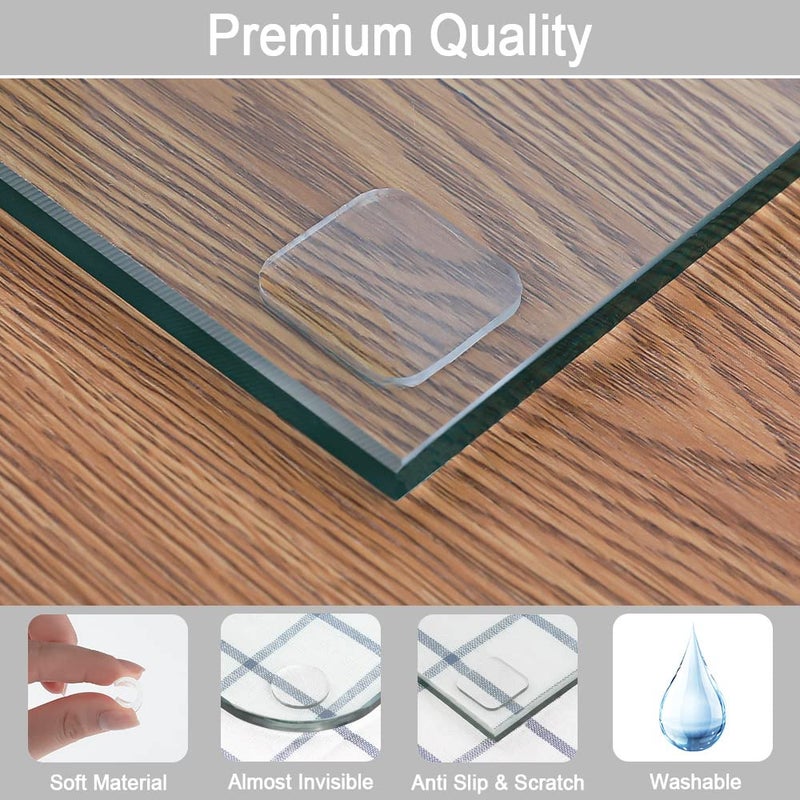 Maylanny Extremely Soft Glass Table Top Bumper, Anti Slide and Scratch for Glass Table, Transparent Non-Adhesive Rubber Pads for Glass Table Top Spacer. to Avoid The Movement of Glass (Round & Square, 20 PCS) - Image 3