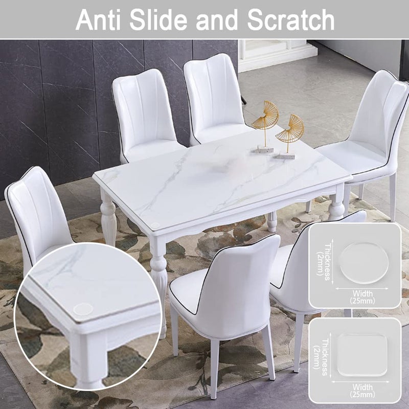 Maylanny Extremely Soft Glass Table Top Bumper, Anti Slide and Scratch for Glass Table, Transparent Non-Adhesive Rubber Pads for Glass Table Top Spacer. to Avoid The Movement of Glass (Round & Square, 20 PCS) - Image 2
