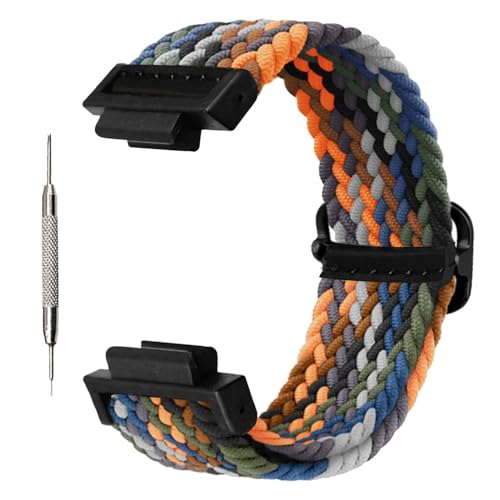 Abanen Stretchy Solo Loop Watch Bands for Casio G-SHOCK DW-5600/8900, Soft Elastic Adjustable Braided Wristband Strap with Adjustable Buckle for Casio GA-100/GW-B5600/GB-5600 (Denim Colorful) - Image 1