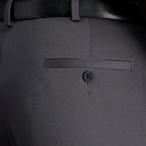 Haggar Men's Premium No Iron Khaki Classic Pleat Front Standard and Big & Tall Sizes, Dark Slate, 42W x 29L - Image 2