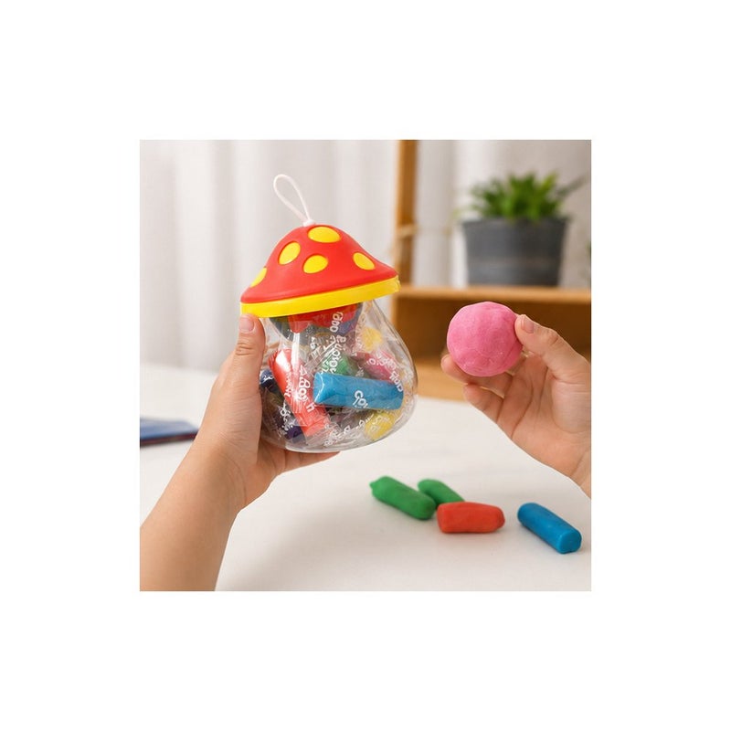 Amos Sensory Fun: Play Dough Modelling Clay Set in Mushroom Container, Multicolour - Image 3