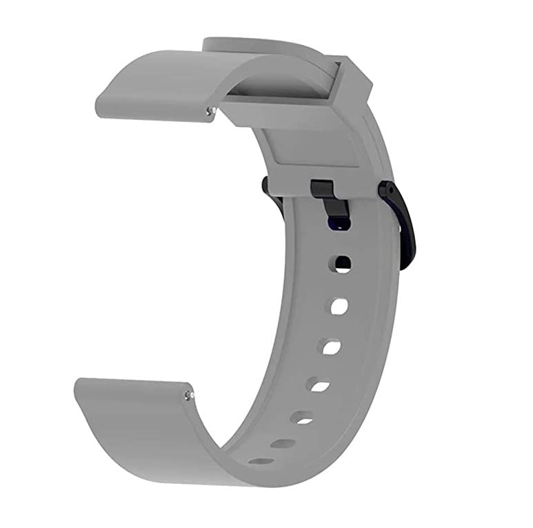 INEFABLE 22mm SmartWatch Strap with Stainless Steel Buckle Compatible with ColorFit Pro 4/Pro 4 Max/Ultra/Ultra 2, Amazfit GTR 47mm/ GTR 2E, Galaxy Watch 3 45mm, Realme S/S Pro (Light Grey-Pack of 1) - Image 5