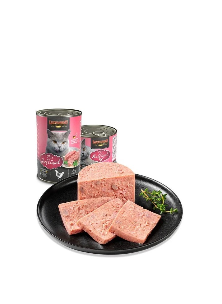 Leonardo - LEONARDO CAT pure poultry WET FOOD for Adult Cats 400g - Image 1