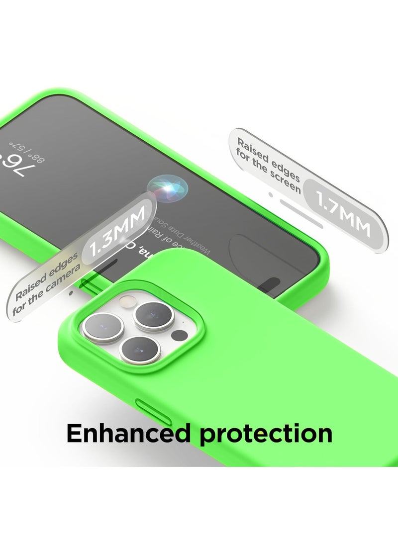 Soft Silicone Case Compatible with iPhone 16 Pro, Liquid Gel Silicone Rubber, Soft Silky Touch [3-Layer Shockproof Structure], Anti-Scratch Microfiber Lining Shockproof Back Cover