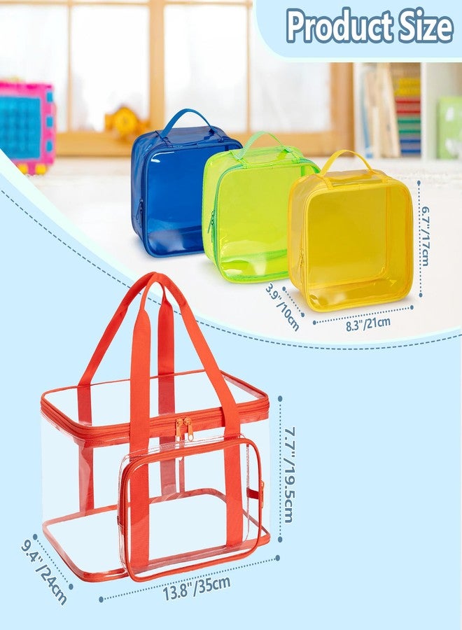Rexmica 4 Packs Toy Storage Bag for Building Bricks, Waterproof Clear Toy Organizer Case for Magnetic Tiles, Board Games, Puzzles, Building Blocks Travel Carrying Bag - Image 4