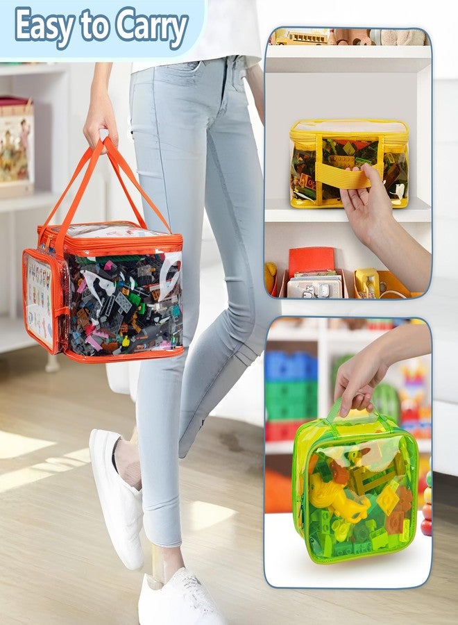 Rexmica 4 Packs Toy Storage Bag for Building Bricks, Waterproof Clear Toy Organizer Case for Magnetic Tiles, Board Games, Puzzles, Building Blocks Travel Carrying Bag - Image 5
