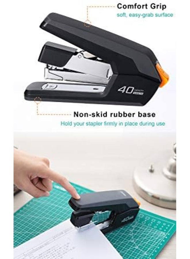 Deli Effortless Desktop Stapler, 40-50 Sheet Capacity, One Finger Touch Stapling, Easy to Load Ergonomic Heavy Duty Stapler, Includes 1500 Staples and Staple Remover - Image 4