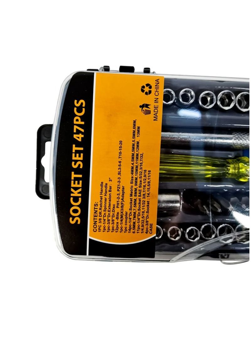 Premium Quality Ratchet Socket Set, Ratchet Spanner Wrench Repair Tool Set 47 Pcs  - Image 5