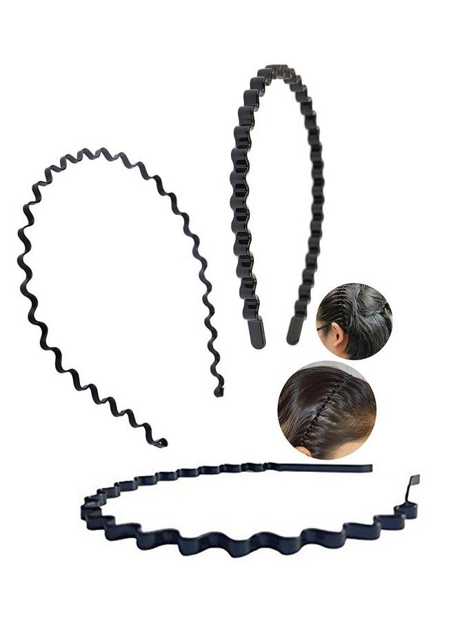 BHARATGAURAV - Hair Accessories Bharatgaurav Plastic And Metal Black Flexible Metal Wavy And Spring Band Hair Hoop Hairband Rubber Band And Clips Claw For Men And Women (Pack Of 17)  - Image 3
