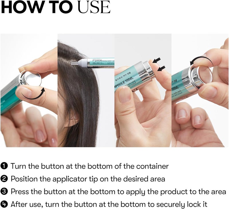 VT COSMETICS PDRN Reedle Shot Hair Ampoule 100dl 15ml | Reedle Micro-Needle Scalp Serum for Hair Growth Support & Scalp Care - Image 5