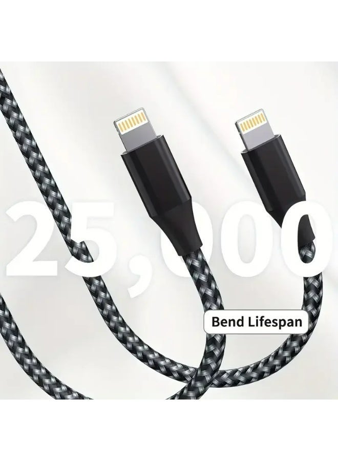 Apluynm iPhone Charger 1M Apple MFi Certified Fast Charging Lightning Cable Nylon Braided High Speed Transfer Cord for iPhone 14 13 12 11 Pro Max XR XS X 8 7 6 Plus iPad and More - Image 3