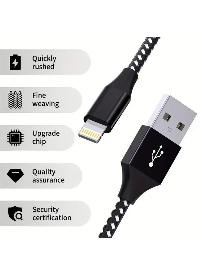Apluynm iPhone Charger 1M Apple MFi Certified Fast Charging Lightning Cable Nylon Braided High Speed Transfer Cord for iPhone 14 13 12 11 Pro Max XR XS X 8 7 6 Plus iPad and More - Image 2