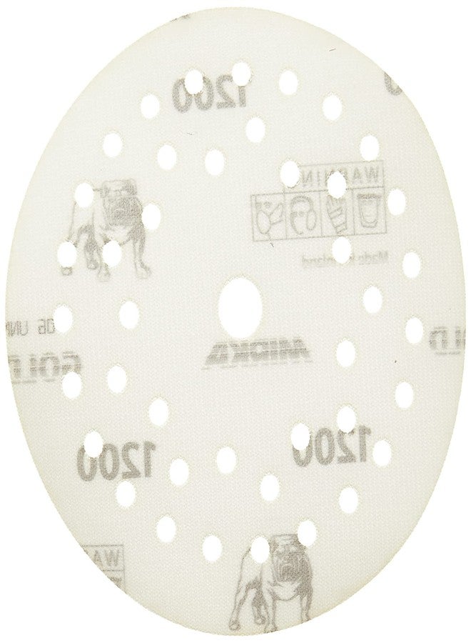 Mirka Gold Film Multifit 5'' Sandpaper Grit 1200 Hook and Loop, 50 Pack 5 inch Sanding Discs for Orbital Sander, Sand Paper Pads for Wood, Composites, Automotive - Image 3