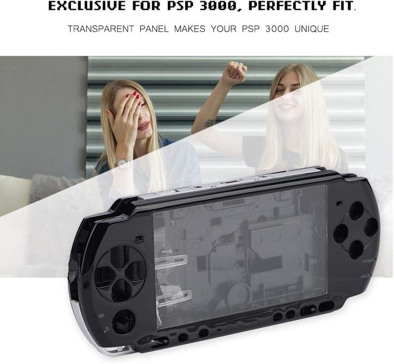 كلاراكو غطاء خلفي بديل كامل لجهاز ألعاب بلاي ستيشن المحمول PSP 3000، قطع غيار لإصلاحه، تصميم شفاف مقاوم للصدمات والخدوش - Image 3