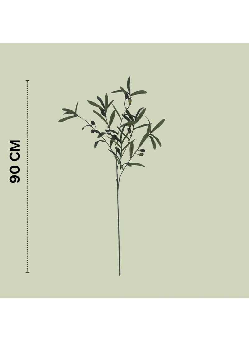 BAMBOO DECOR - Bamboo Decor |  Artificial Olive Branch 90 cm- Faux Plants- Flora Vase Filler For Home Decor- Wedding -Events-Craft Projects (Olives Branch) - Image 1