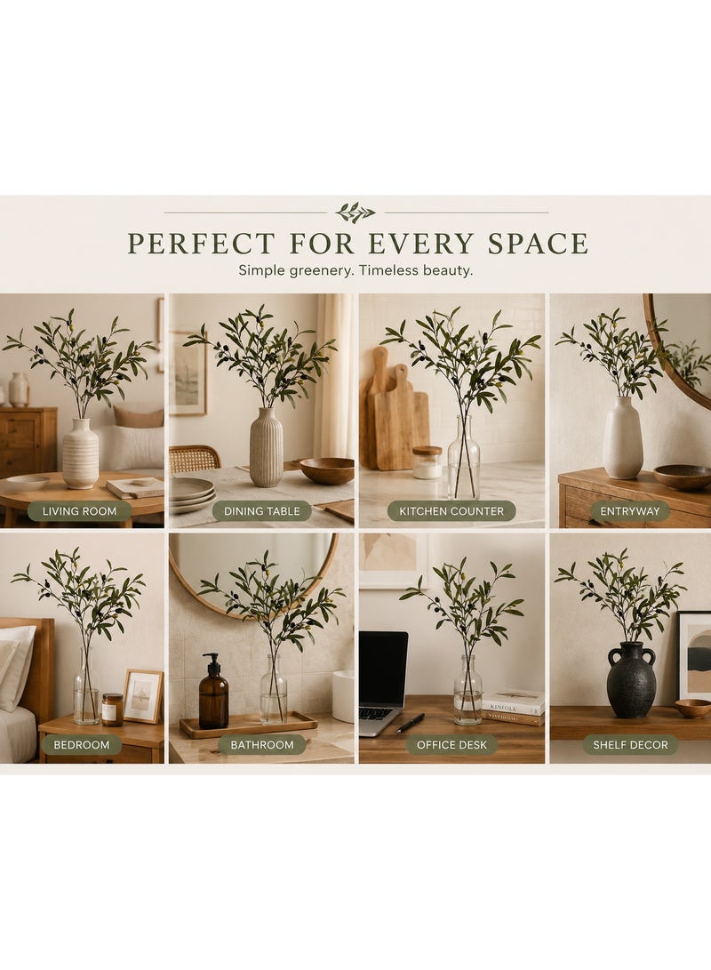 Bamboo Decor |  Artificial Olive Branch 90 cm- Faux Plants- Flora Vase Filler For Home Decor- Wedding -Events-Craft Projects (Olives Branch) - Image 5