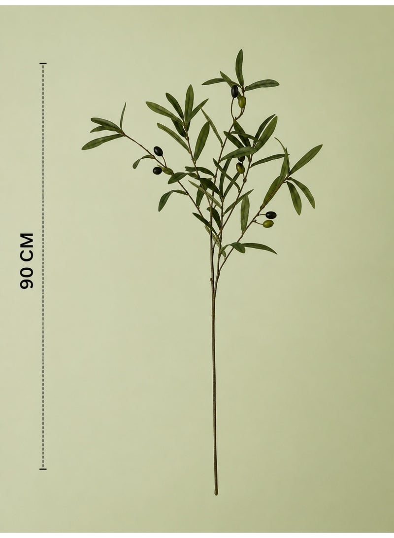 Bamboo Decor |  Artificial Olive Branch 90 cm- Faux Plants- Flora Vase Filler For Home Decor- Wedding -Events-Craft Projects (Olives Branch) - Image 2