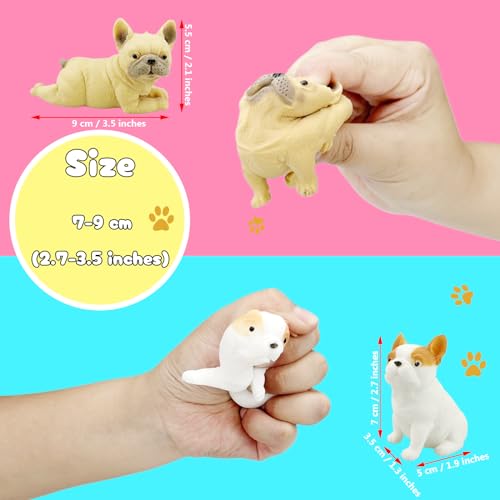 funnysquee 7 Pcs Dog Squishies Toy SetStress Balls for Kids and AdultsAnimal Puppy Stress Relief Stretch and Squeeze Stress Toys for Kid Christmas Thanksgiving Birthday Gift Collect - Image 5