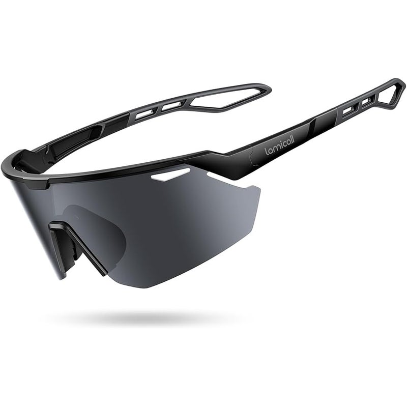 Lamicall 24g Polarized Sports Sunglasses for Men Women - 【24g Ultralight】 【Adjustable Nose Pad】 UV400 Protection Sun Glasses for Running Cycling Baseball Fishing - Image 1
