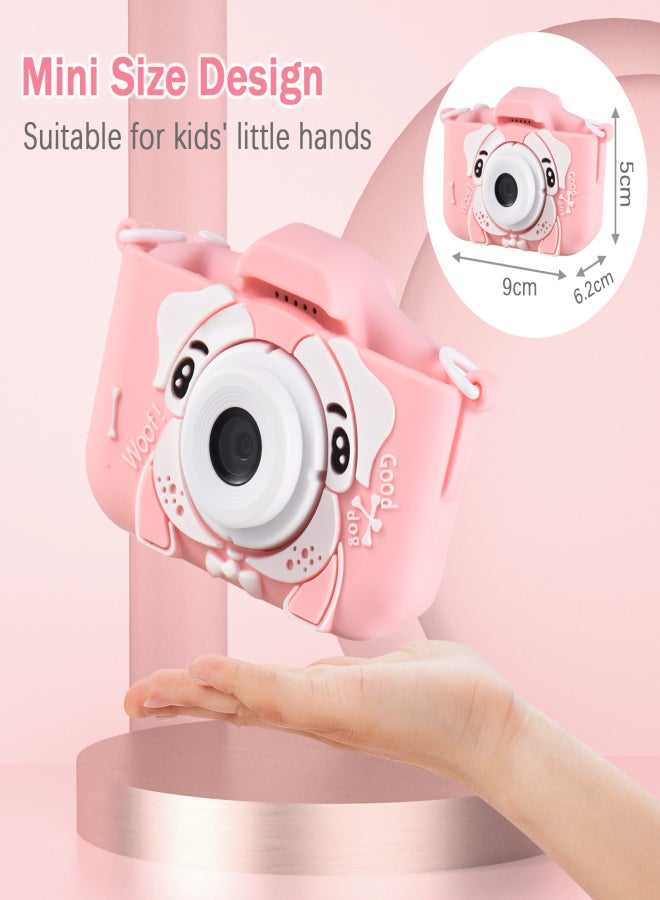 Mini Cartoon Kids Digital Camera 1080P Digital Video Camera for Kids Dual Lens 2.0 Inch IPS Screen Built-in Battery Cute Photo Frames Interesting Games with Neck Strap Birthday Christmas Gift for - Image 3